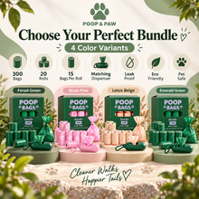 Poop & Paw 4 color variants infographic